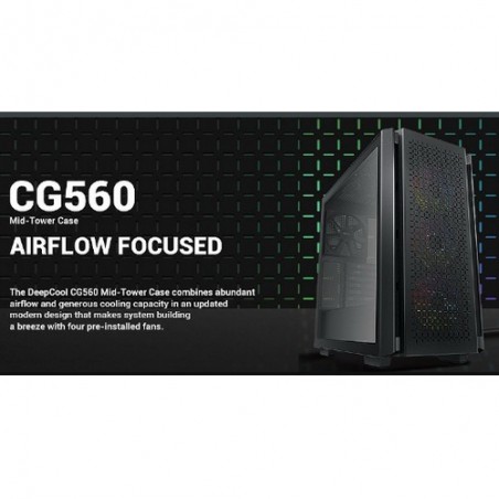 DEEPCOOL CASE MID TOWER CG560 TG 3*120+1*140mm FAN R-CG560-BKAAE4-G-1